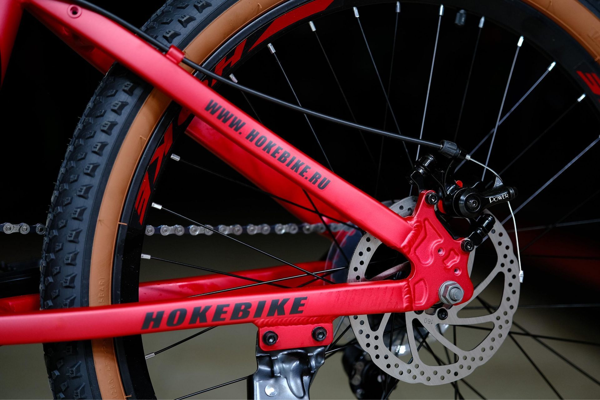 Тормоз Power disc 160 механический HOKE ONE WAY 24 матовый красный-чёрный